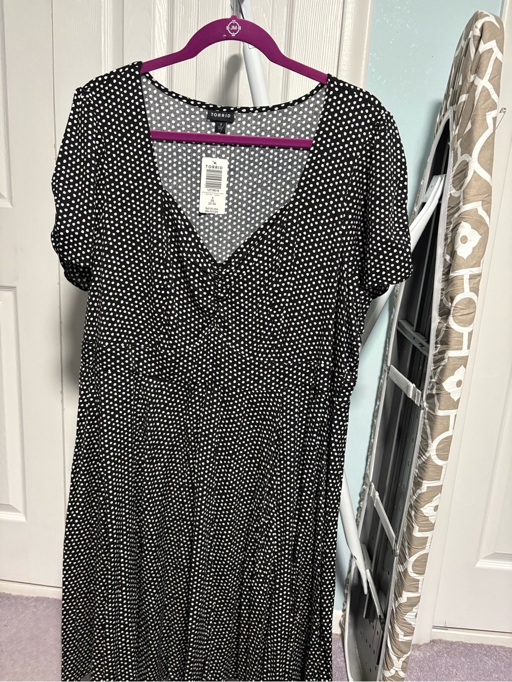 Torrid Black & White Polka Dot Short Sleeve Dress Size 3x New With Tags - Picture 1 of 7